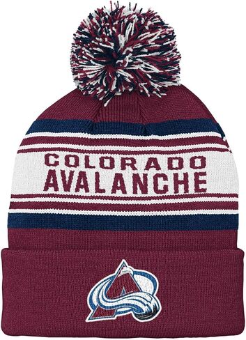 NHL Kids Youth 8-20 Official Primary Logo Sport Knit Cold Weather Cuffed Pom Beanie Hat in Saudi Arabia
