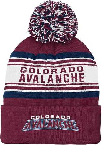 NHL Kids Youth 8-20 Official Primary Logo Sport Knit Cold Weather Cuffed Pom Beanie Hat in Saudi Arabia