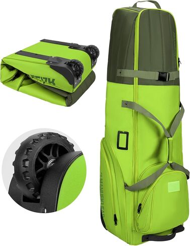 MANUEKLEAR Golf Bag Travel Case for Airlines with Travel Wheels, Golf Travel Bags for Airlines with Padded Top, 1680D Nylon Foldable Golf Travel Covers with 3 Large Pocket for Golfer in Saudi Arabia