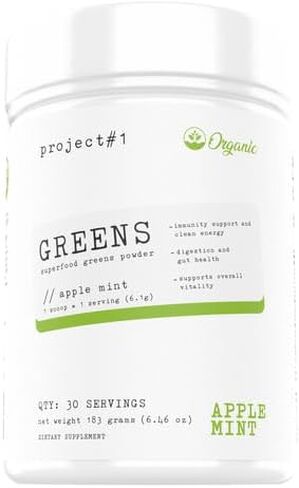 Project #1 Vital Greens: Superfood Powder for Immunity, Energy & Digestion | Organic Antioxidants, Enzymes & Probiotics | Greens, Spirulina, Smoothie Mix, Gut Health, 30 Servings - Apple Mint in Saudi Arabia