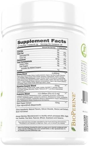 Project #1 Vital Greens: Superfood Powder for Immunity, Energy & Digestion | Organic Antioxidants, Enzymes & Probiotics | Greens, Spirulina, Smoothie Mix, Gut Health, 30 Servings - Apple Mint in Saudi Arabia