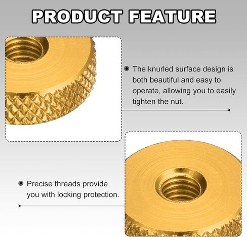 uxcell 10Pcs Flat Knurled Thumb Nuts, M5x16 x 5 mm Pass Hole Nut, Aluminum Alloy Diamond Knurled Nut Flat Head Through Hole Lock Adjusting Nuts for 3D Printer, Blue in Saudi Arabia