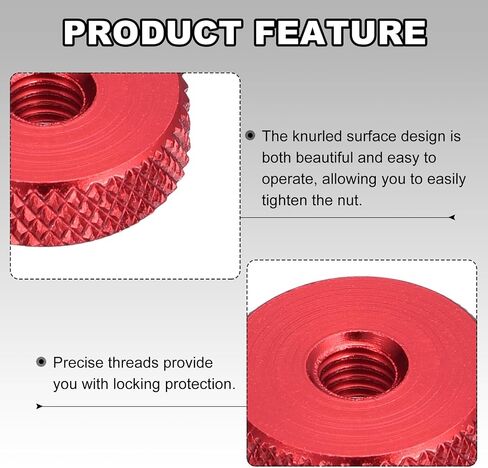 uxcell 10Pcs Flat Knurled Thumb Nuts, M5x16 x 5 mm Pass Hole Nut, Aluminum Alloy Diamond Knurled Nut Flat Head Through Hole Lock Adjusting Nuts for 3D Printer, Blue in Saudi Arabia
