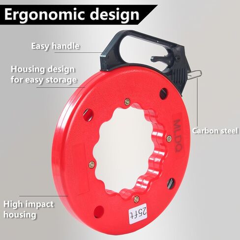 50FT x 3MM Electrical Fish Tape Wire Cable Puller Tools Wire Puller Hand Puller Non-conducting Wire with Steel Cable,Easy Handle for Wiring,Structure Cable,Electrical Conduit in Saudi Arabia