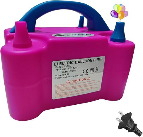 Electric Balloon Pump, Portable Electric Balloon Blower Machine Balloon Air Pump Dual Nozzle 110V 600W Balloon Inflator for Party Decorations in Saudi Arabia