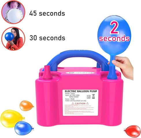 Electric Balloon Pump, Portable Electric Balloon Blower Machine Balloon Air Pump Dual Nozzle 110V 600W Balloon Inflator for Party Decorations in Saudi Arabia