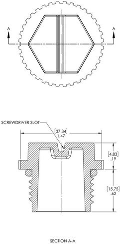 Caplugs ZTF17-22AK1 Plastic Threaded Plug. RP-TF-17-2, PP, to Plug Thread Size 1-1/16-12", Red (Pack of 30) in Saudi Arabia