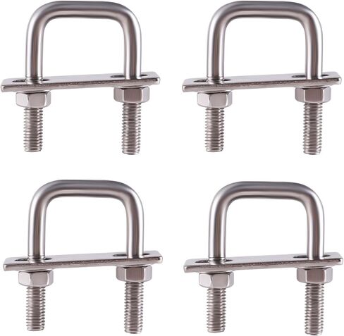 U Bolts 4 Pcs 304 Stainless Steel M6 Round U-Bolt, Inner Width 20 mm, Heavy Duty U Clamp Bolt with Washers and Nuts for Replacement Parts and Accessories for Ski, Fishing Boat or Sail Trailer in Saudi Arabia