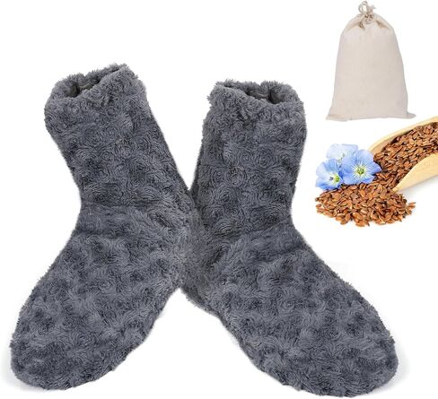 Microwavable Booties and Feet Warmers - Washable Heated Slippers for Women & Men, 360° Coverage for Relieving Cold Foot Stiffness Achilles Tendinitis Sore Muscles Circulatory Issues, L in Saudi Arabia