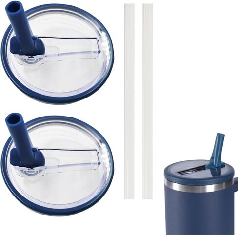 2 Pack 40 oz Tumbler Flip Straw Lid Replacement fit for Stanley Quencher, Spill Proof Splash Resistant Tumbler Lids,Reusable Leak Proof Tumbler Cover for Stanley Cup Accessories in Saudi Arabia