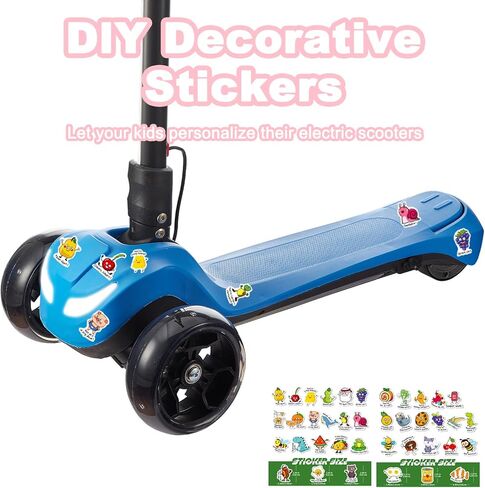 سكوتر كهربائي بثلاث عجلات للأطفال من عمر 3 إلى 8 سنوات، شاشة LCD، أضواء ملونة، خنق إبهام موثوق، 3 ارتفاعات قابلة للتعديل، سرعة آمنة 5 ميل في الساعة ومدى طويل، سكوتر كهربائي للأطفال قابل للطي in Kuwait