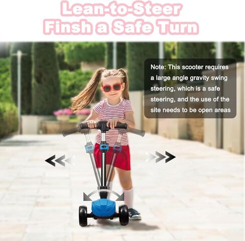 سكوتر كهربائي بثلاث عجلات للأطفال من عمر 3 إلى 8 سنوات، شاشة LCD، أضواء ملونة، خنق إبهام موثوق، 3 ارتفاعات قابلة للتعديل، سرعة آمنة 5 ميل في الساعة ومدى طويل، سكوتر كهربائي للأطفال قابل للطي in Kuwait