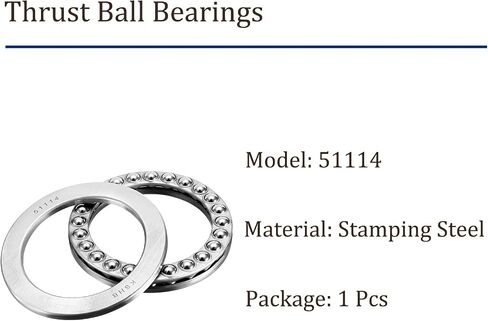 1pcs 51110 Thrust Ball Bearings - [50mm Bore Dia x 70mm OD x 14mm Width] Single Row Roller for Oven Turntable, Rotating Applications, with Cage Assembly in Saudi Arabia