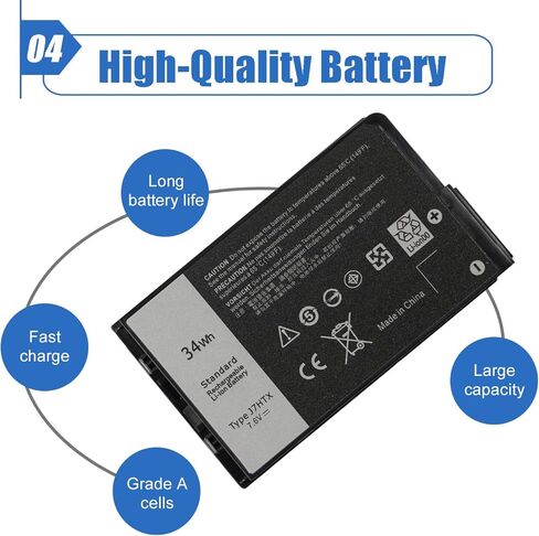 Dentsing 34Wh 4342mAh J7HTX Laptop Battery Replacement for Dell Latitude 7202 7212 7220 Rugged Extreme Tablet Series 02JT7D 2JT7D FH8RW J82G5 VW5Y4 451-BBOR 451-BCCO 451-BCDH 7XNTR in Kuwait