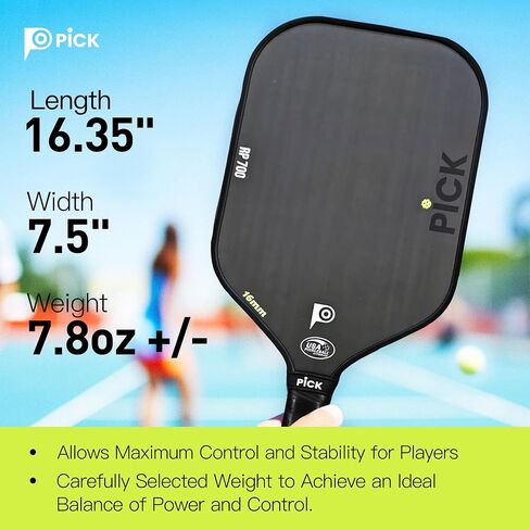 PiCK TRP700 Professional Raw Carbon Fiber Pickleball Paddles, Unibody Foam Injected, Thermoformed Polypropylene Honeycomb Core, USA Pickleball Approved (TRP700) in Saudi Arabia