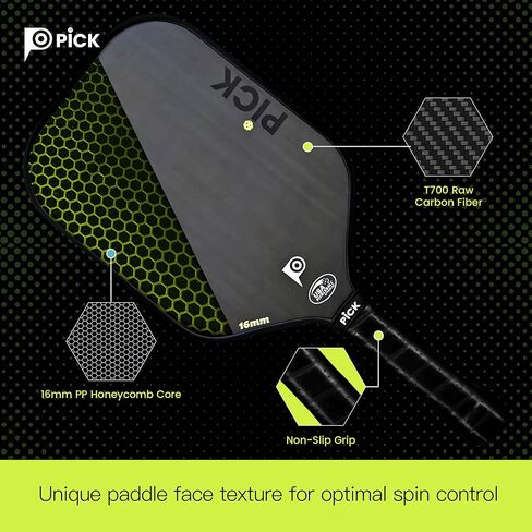 PiCK TRP700 Professional Raw Carbon Fiber Pickleball Paddles, Unibody Foam Injected, Thermoformed Polypropylene Honeycomb Core, USA Pickleball Approved (TRP700) in Saudi Arabia