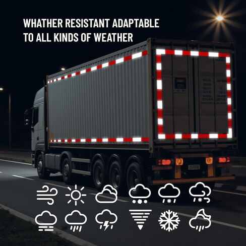 Reflective Tape Outdoor Waterproof, DOT-C2 Reflective Safety Tape 2 inch x 30 Feet, Red White Conspicuity Reflective Adhesive Tape for Trailers, Trucks, Vehicles, Driveway, Boats, Signs in Saudi Arabia