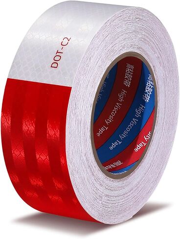 Reflective Tape Outdoor Waterproof, DOT-C2 Reflective Safety Tape 2 inch x 30 Feet, Red White Conspicuity Reflective Adhesive Tape for Trailers, Trucks, Vehicles, Driveway, Boats, Signs in Saudi Arabia