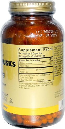 SOLGAR قشور ألياف سيلليوم 500 مليجرام 200 VC، 200 قيراط in Kuwait