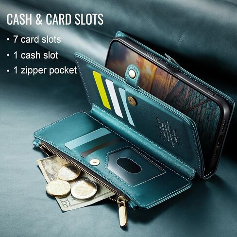 Defencase for iPhone Xs/X Wallet Case with RFID Block Card Holder, Purple in Saudi Arabia