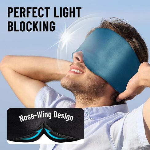 100% Mulberry Silk Sleep Mask, Large Eye Cover for Sleeping, Comfortable and Pressure-Free Sleeping Masks for Women Men, Completely Blackout (Light Plum) in Kuwait