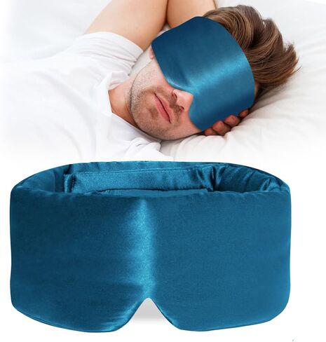 100% Mulberry Silk Sleep Mask, Large Eye Cover for Sleeping, Comfortable and Pressure-Free Sleeping Masks for Women Men, Completely Blackout (Light Plum) in Kuwait