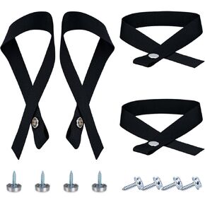 4 PCS Pontoon Boat Ladder Strap, Prefdo Ladder Lift Strap with Snap and Screw, 18 in 4500 LB Breaking Strength, Boat Accessories for Secure Folding Boat Ladder, RV Door Strap, Camper Door
