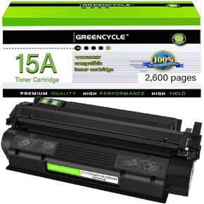 خرطوشة حبر سوداء بديلة عالية الإنتاجية 15A C7115A من Greencycle متوافقة مع طابعة HP Laserjet 1000 1005 1200 1220 3300 3320 3330 3380 (عبوة واحدة، أسود)