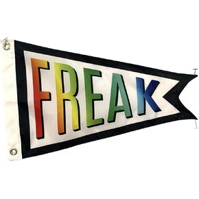 Let Your Freak Flag Fly! Rainbow 12x18", Durable All Weather Nylon Boat Flag Burgee, Proudly Made in The USA