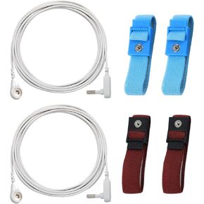 2 Packaged Grounding Wires and 4 Grounding Wrists, as an Alternative Grounding Cable Accessory for Grounding Pads and Grounding Pads, Suitable for Most Grounding Products