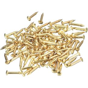 uxcell 400 Pcs Small Tiny Nails 1.2mmx10mm(DxL) Tiny Brass Nails Hardware Nails Small Nail for Wooden DIY Decorative Boxes Household Accessories, Brass Tone