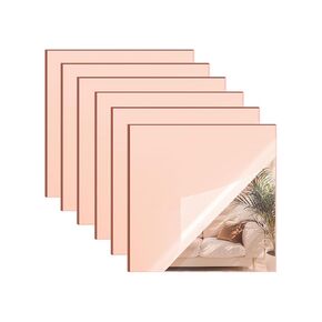 3 Pack - Gold, Rose Gold, Silver Mirror Acrylic Sheets - 8x8 inches, 3 Pieces | 1/8" Thick Reflective Acrylic for Crafting and Décor (20x20 cm)