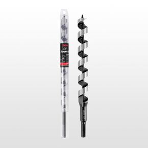 ZKH Auger Drill Bit for Wood, 3/8 x 12 Inch Long Drill Bit with 3/8" Hex Shank, High Carbon Steel Wood Drill Bit with Self-Positioning Tip, Smooth Drilling for Soft and Hardwood, Plastic, Drywall