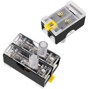 2 Pcs Fuse Holder FS-102 Double Pole with Indicator Light, Includes 6mm x 30mm Fuse, 250V 10A
