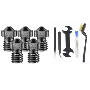 Iverntech 10 pcs Extruder Nozzles for V6 3D Printer High Temperature Hardened Steel Nozzle 0.4mm/1.75mm, Compatible with Makerbot, Prusa i3, Anet8,E3D
