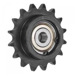 uxcell #40 Chain Idler Sprocket, 10mm Bore 1/2" Pitch 16 Tooth Tensioner, Black Oxide Finished C45 Carbon Steel with Insert Double Bearing for ISO 08A Chains