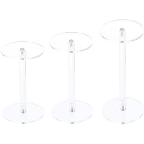 Pedestal Display Stand 3pcs Transparent Clear Round Riser Stands Desktop Table Ornaments Acrylic Showcase Fixture Collectible