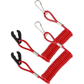 Boat Kill Switch Lanyard 2 Pack Boat Engine Stop Switch Lanyard, Outboard Motor Switch Coiled Cord in Kuwait