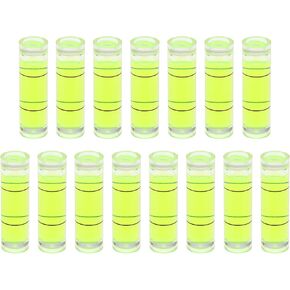 HARFINGTON 15pcs Small Cylindrical Bubble Level Vials 6.5x25.5mm PMMA Mini Horizontal Bubble Spirit Level Measuring Layout Tools for RV TV Picture Frame Hanging Tool Leveler