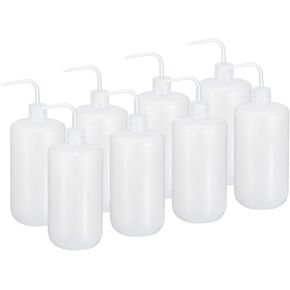 PATIKIL 500ml Wash Bottle, 8pcs Plastic Squeeze Bottle Narrow Mouth Bottle Watering Tools Foam Bottle for Green Soap Cleaning Washing Irrigation, Pink