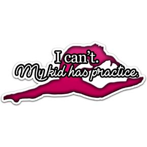 Decal Serpent I Can't My Kid Has Practice Gymnastics Pink Color Vinyl Sports Car Laptop Sticker - 6"