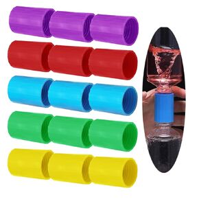 15 Pcs Tornado Bottle Tube Connectors, Plastic Cyclone Tube Vortex Making Connector, Water Maker Vortex Experiment Tools for Science Experiment and Test (Red, Blue, Green, Yellow, Purple)