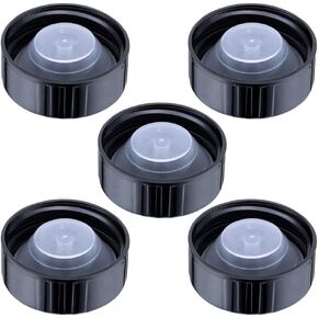 BESTonZON 5Pcs 38mm Poly Seal Screw Caps, Plastic Bottle Lids Round Glass Beer Bottles Caps