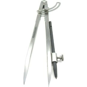 UJ Ramelson Wing Compass Caliper Divider with Brass Holder for Scribe or pencil, Professional Machinists Metal or Wood Marking Tool (8 inch)