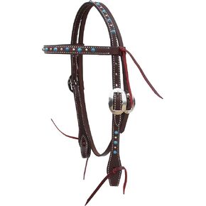 CHALLENGER Horse Western Pony Brown Leather Bridle Headstall 78RT22