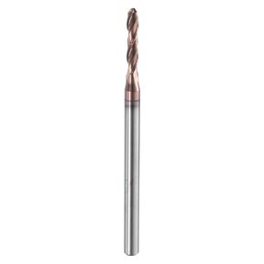 HARFINGTON Ball Nose End Mill 2 Flute 3/32" Diameter 1/8" Shank Tungsten Carbide TiAlN Coated Spiral CNC Router Bits 1/2" Cutting Length Single End Ball for Carving Engraving Grinding