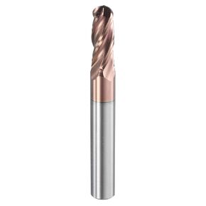 HARFINGTON Ball Nose End Mill 4 Flute 9/32" Diameter 5/16" Shank Tungsten Carbide TIN Coated Spiral CNC Router Bits 3/4" Cutting Length Single End Ball for Carving Engraving Grinding