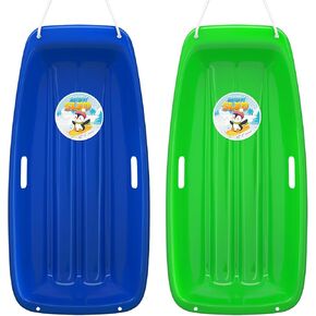 AGPTEK 35/47 Inch Durable Downhill Sprinter Toboggan Snow Sled for Kids Boys Girls Adults with Built-in Handles and Pulling Rope