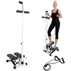 Steppers for Exercise at Home, Stepper with Handlebar and Phone Stand, Stair Stepper with Resistance Bands, Adjustable Height Stair Stepper 330 lb Capacity, Fitness Stepper with LCD Monitor