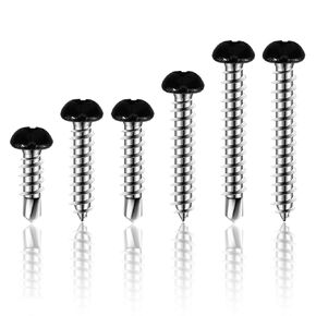 60 Pcs #8 Black Pan Head Screw Black Sheet Metal Screws Self Tapping Screws for Metal Quad Drive Self Tapping Drill Screws Cargo RV Exterior Fasteners, Enclosed Trailer Repair Screws,6 Sizes